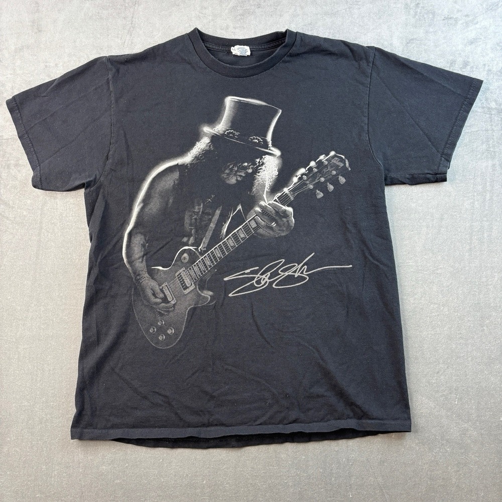 VTG Slash Guitar Guns N Roses T Shirt Black Mens Large